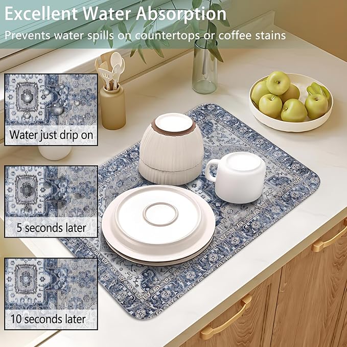 Dish Drying Mat for Kitchen Counter 2 Pack - Image 4