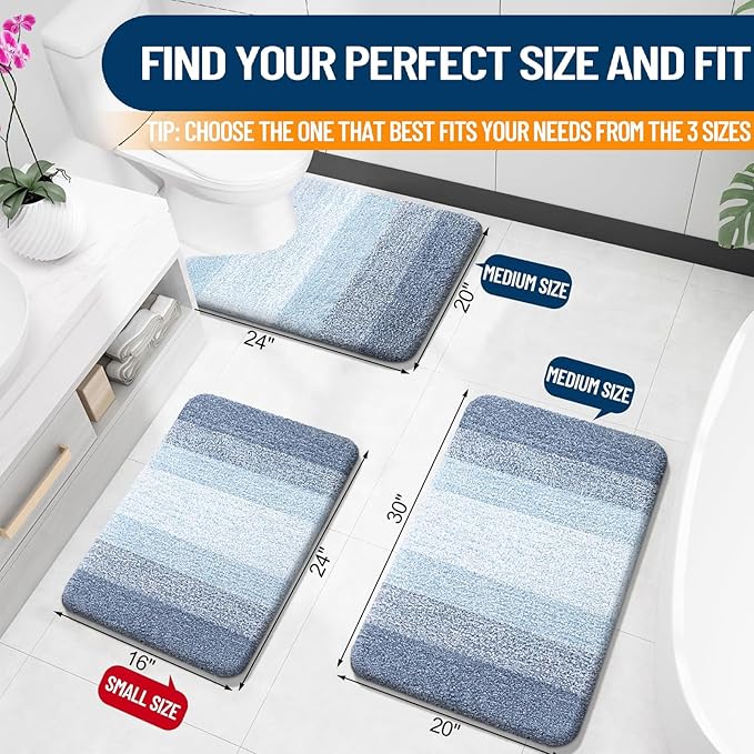 OLANLY Bathroom Runner Rugs Mat 44x20, Extra Soft Absorbent Microfiber Bath Rugs - Image 2