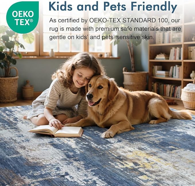 2x6 Ft Washable Runner Rug, Non-Slip Low Pile Hallway Kitchen Area Rug - Image 6