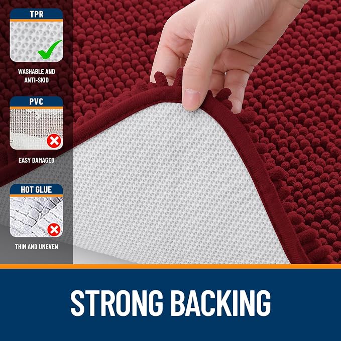 OLANLY Bathroom Runner Rugs 59x20, Extra Soft Absorbent Chenille Bath Rugs - Image 6