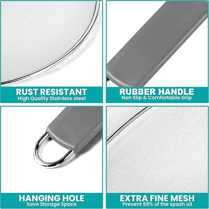 13" Grease Splatter Screen for Cooking | Stainless Steel Oil Splatter Guard and - Image 6