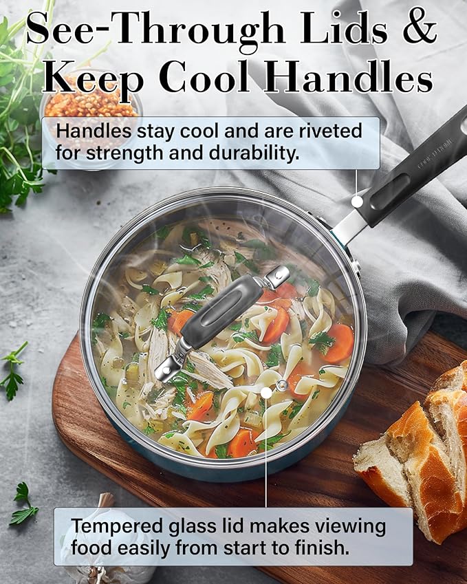 Cook N Home Pots and Pans Nonstick Cookware Set 12-Piece, Kitchen Cooking Set - Image 6