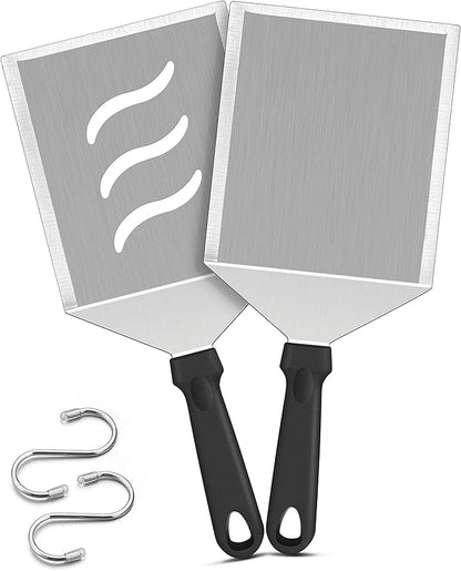 Metal Spatula Set of 2, HaSteeL Large 12x5In Stainless Steel Griddle Spatula by HaSteeL