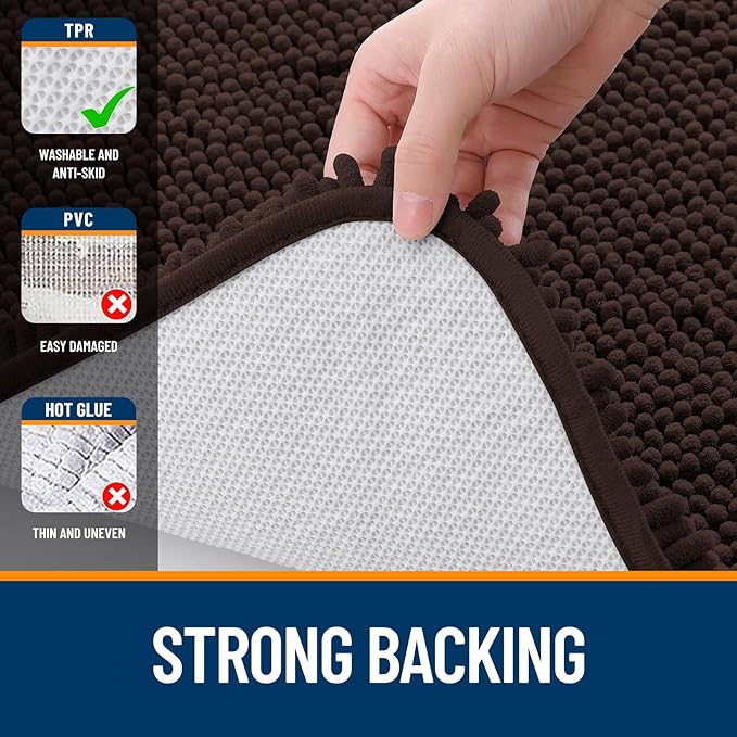 OLANLY Small Bathroom Rugs 24x16, Extra Soft Absorbent Chenille Bath Rugs - Image 6
