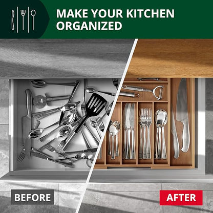 ROYAL CRAFT WOOD Luxury Bamboo Kitchen Drawer Organizer - Image 6
