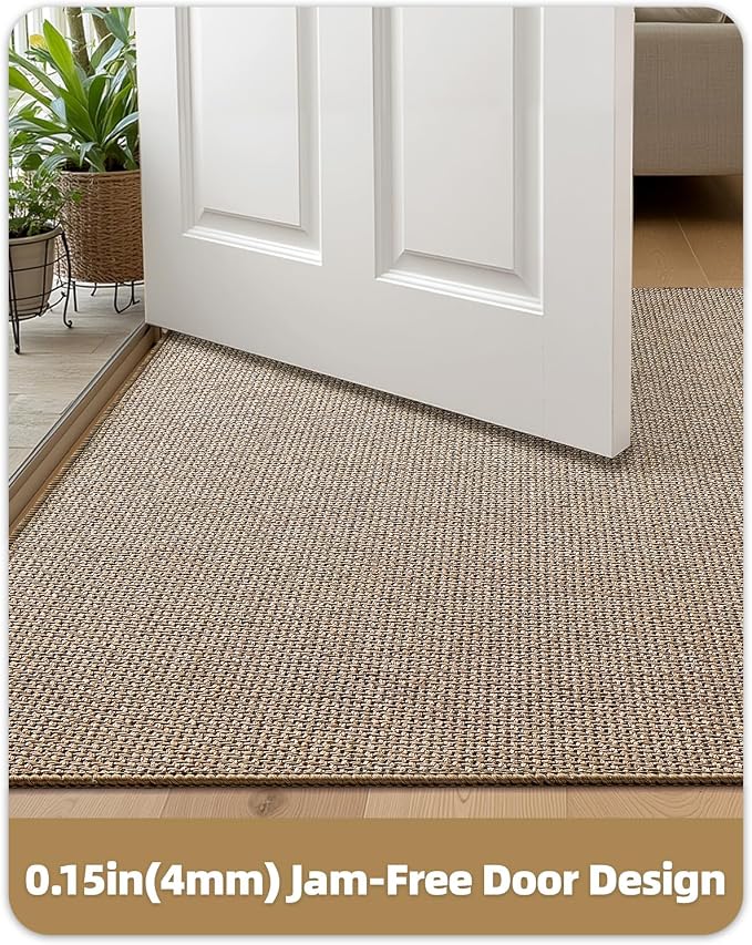 Color&Geometry Ultra Thin Indoor Door Mat 32"x48", Non Slip Rubber Backed Dirt - Image 3