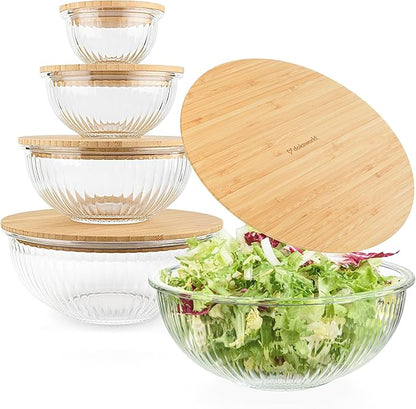 Stackable Space-Saving Set of 5 Nesting Glass Bowls - Image 9