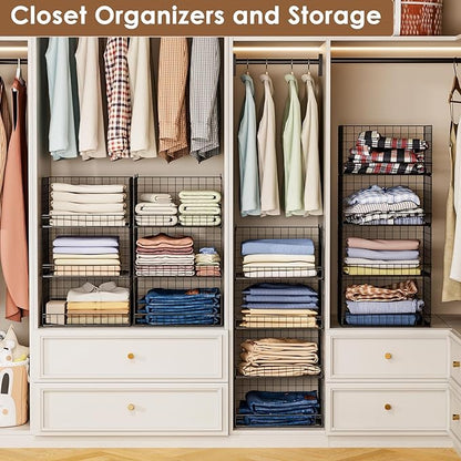 Yociyoga 4-Tier Stackable Closet Organizers and Storage Shelves, Foldable - Image 6