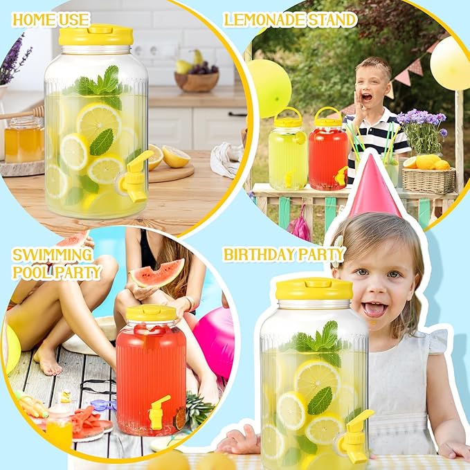 SiliFine 2 Pieces 1 Gallon Plastic Beverage Dispenser - Image 8