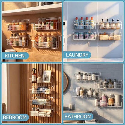 Spice Rack Wall Mount 4 Pack, Metal Wall Mounted Spice Rack Organizer - Image 8
