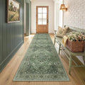 RELEANY Area Rugs Runner 2'x7' Washable Non-Slip, Floral Vintage Distress by RELEANY