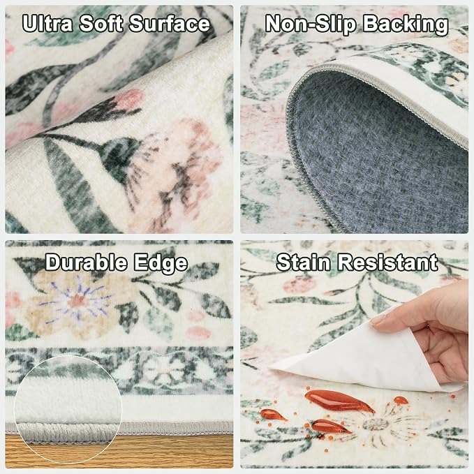 Runner Rug for Entryway: 2.6x10 Kitchen Rugs Non Slip Washable Ultra-Thin Soft - Image 7