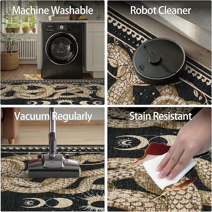 DCX Washable 2x6 Snake Runner Rug, Soft Low Pile Carpet, Kid & Pet Friendly - Image 6