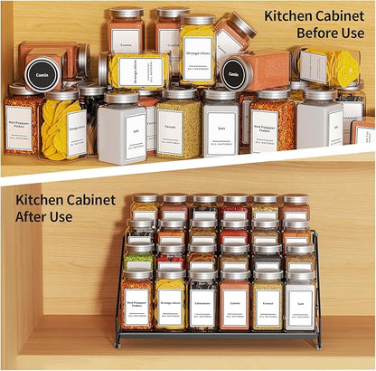 BOIVSHI 4 Tier Spice Rack for Cabinet, Spice Rack Organizer, Depth Adjustable - Image 3