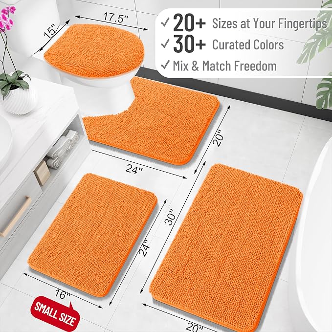 OLANLY Large Bathroom Rugs 47x32, Extra Soft Absorbent Chenille Bath Rugs - Image 2