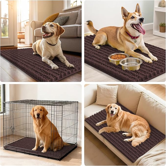 Smiry Dog Door Mat for Muddy Paws 48x30, Absorbent Dirt Trapper, Non-Slip - Image 7