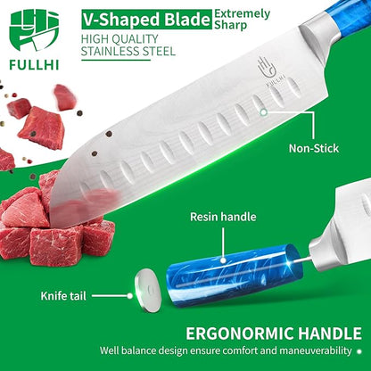 FULLHI 15pcs Japanese Knife Set - Image 3
