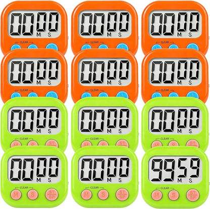 12 Pack Digital Kitchen Timer Small Classroom Timers by VOULOIR