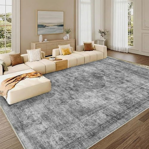 3x5 Area Rug for Living Room-Vintage Farmhouse Boho Floral Washable Stain by Unknown