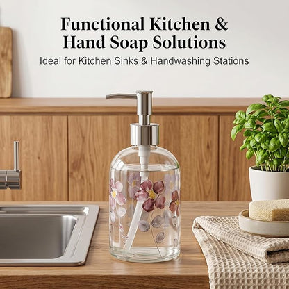 17oz Glass Soap Dispenser with Plastic Pump - Image 4
