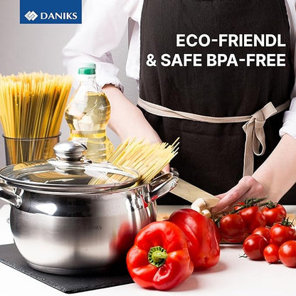 Daniks Classic 11-Piece Stainless Steel Cookware Set - Image 9