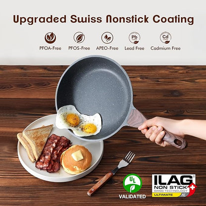 SENSARTE Nonstick Frying Pan Skillet, Swiss Granite Coating Omelette Pan - Image 2