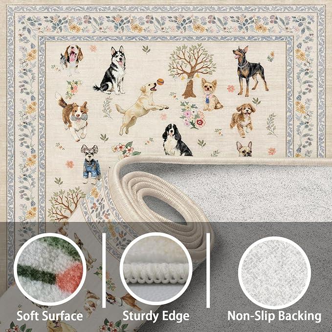 Washable 6x9 Dog Area Rugs, Soft Bedroom Rug - Image 7