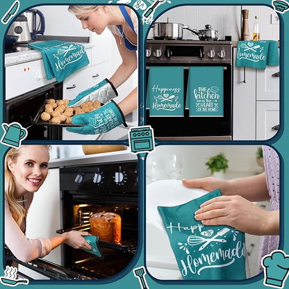 Sratte 6 Pcs Kitchen Decor Accessories Set Farmhouse Towels Pot Holders Oven - Image 5