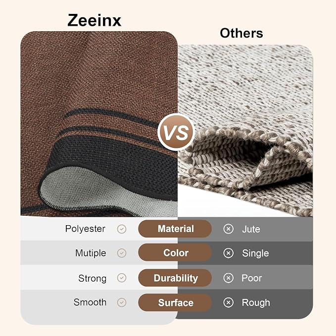 Easy Jute 3x5 Outdoor Rug Washable Non Slip Rug - Image 4
