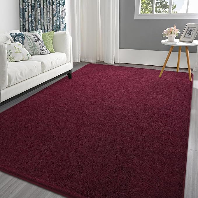 Pettop 6x9 ft Burgundy Red Area Rugs by Pettop