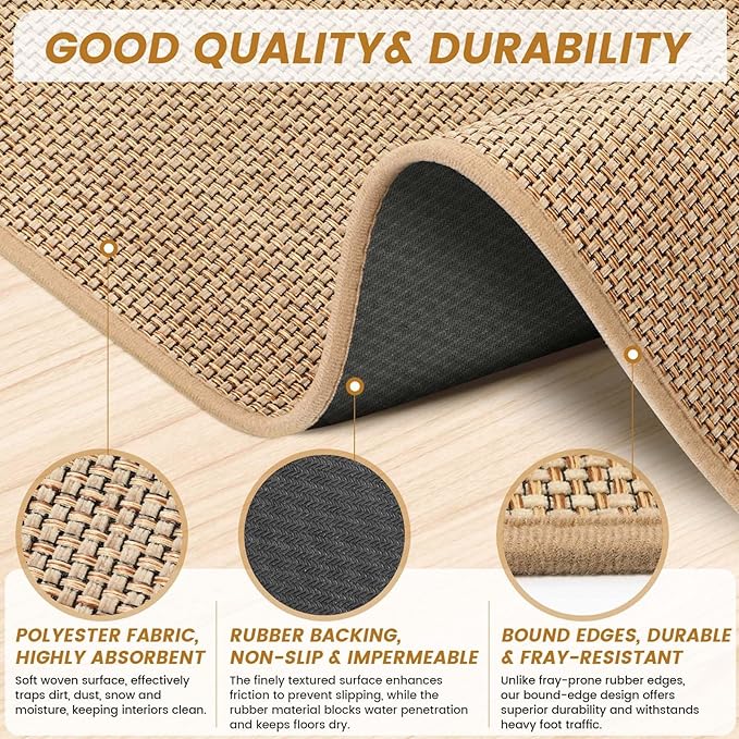SMILOOL Front Door Mat Indoor Entrance, Dirt Resistant and Absorbent Washable - Image 4