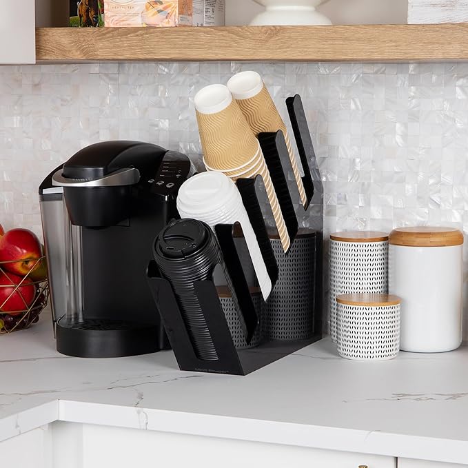 Mind Reader Cup and Lid Dispenser, Countertop Org, Coffee Bar, Beverage Cup - Image 2