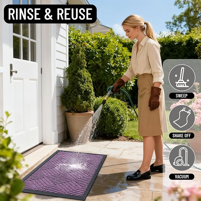 OLANLY Front Door Mat Outside Entrance 33x21, Heavy Duty Sturdy Natural Rubber - Image 7
