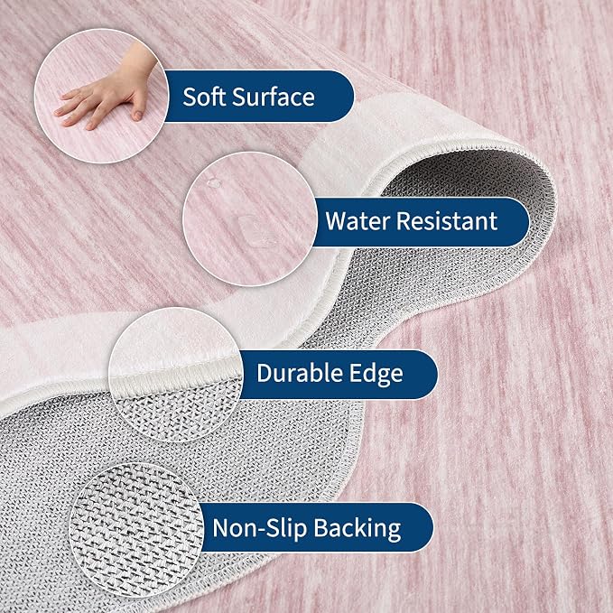 GarveeHome Scalloped Washable Runner Rug 2x6 Runner Non Slip Kitchen Rug Modern - Image 4