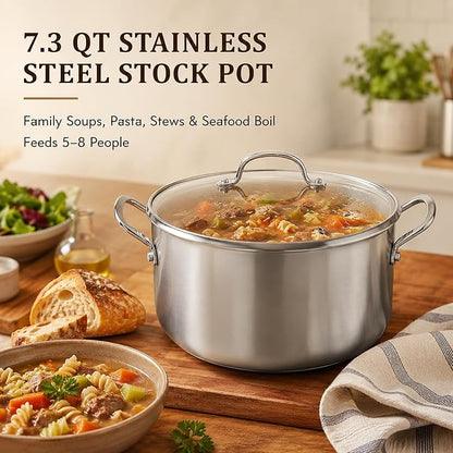 WANGYUANJI 7.3 QT Stainless Steel Stock Pot - Image 2