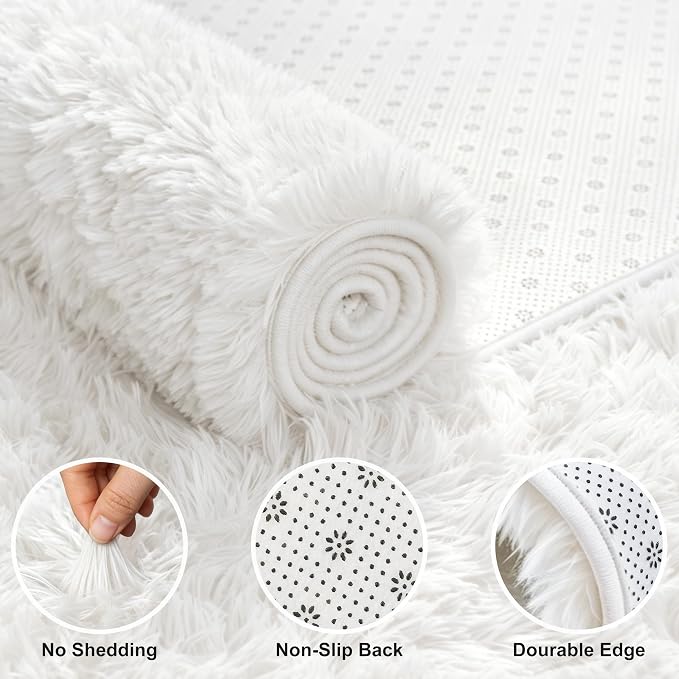 Shag Area Rugs for Living Room 8X10 Ultra Soft Fluffy Area Rugs for Bedroom Dorm - Image 4