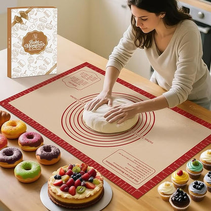 Silicone Baking Mat, Reusable Non-Stick Pastry Mat by MimekitchenKitchenHelper