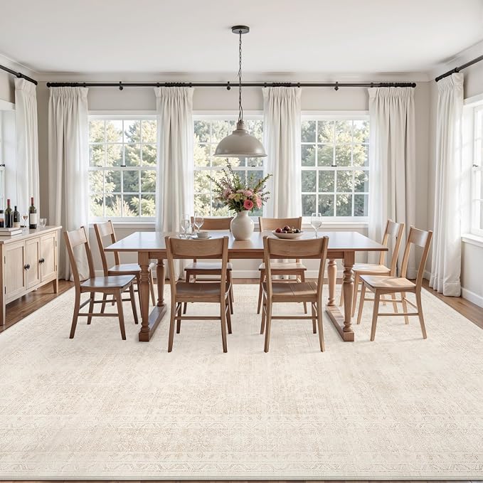 4x6 Area Rugs for Living Room: Vintage Boho Neutral Washable Rug Indoor Soft - Image 9