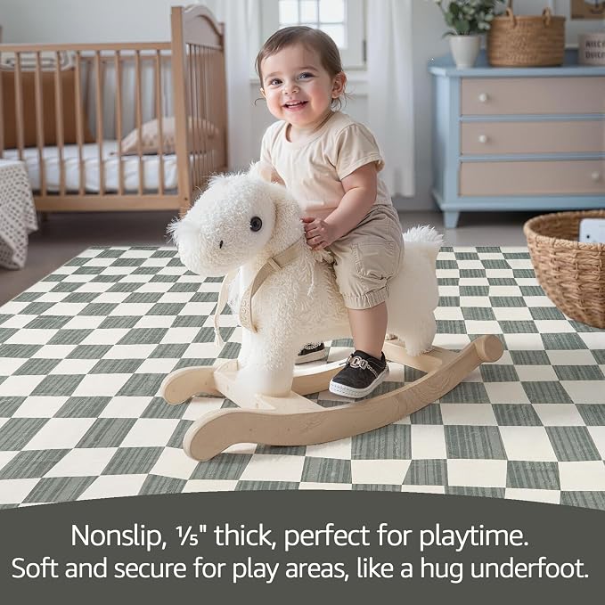jinchan 8x10 Checkered Area Rugs - Image 4