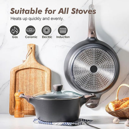 SENSARTE Pots and Pans Set Nonstick, Non-toxic Healthy Non Stick Kitchen - Image 5
