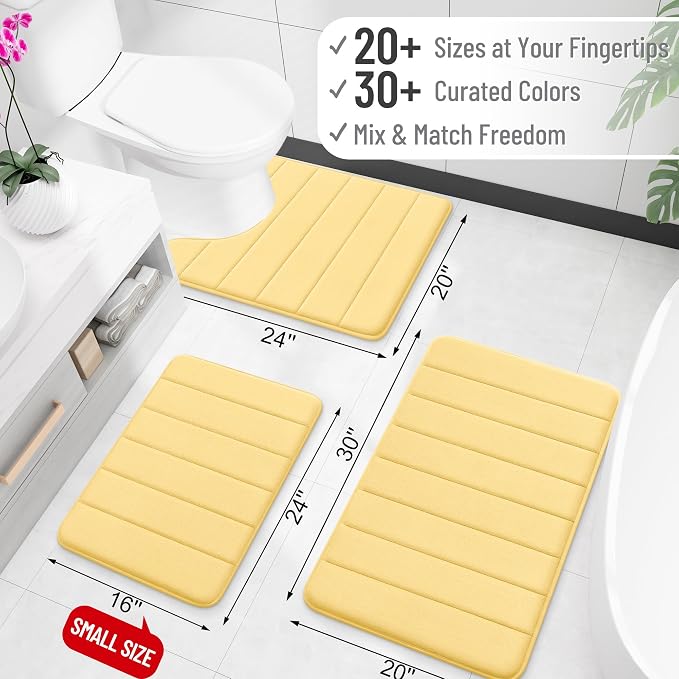 OLANLY Memory Foam Bath Mat 35x24, Super Soft Absorbent Bathroom Rugs, Quick Dry - Image 2