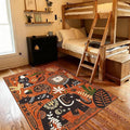 jinchan 5x7 Cute Area Rug Kids Washable Fun Rug Terracotta Boho Jungle Indoor by JINCHAN