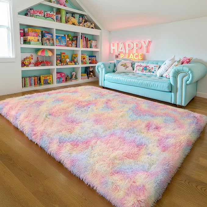 KICHOWUA Thick Area Rug 4x6 Fluffy Shag - Image 7