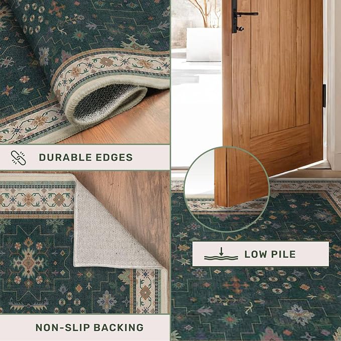 Hazo Haus Dark Green Hallway Runner Rug 12 ft Long - Image 6