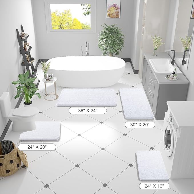 OLANLY Large Bathroom Rugs 45x27, Extra Soft Absorbent Chenille Bath Rugs - Image 2