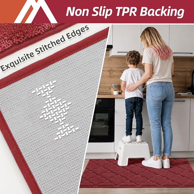COSY HOMEER-Kitchen-Rugs-Non-Slip-Washable 24"x60" Absorbent Kitchen Runner Rug - Image 4