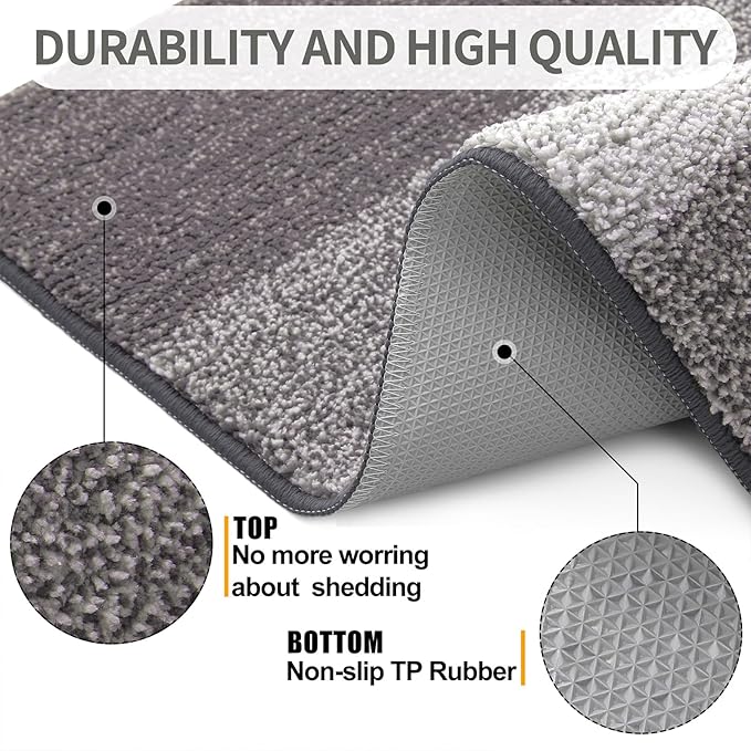 Kitinjoy Indoor Outdoor Door Mat, 44x32 Non-Slip Absorbent Dirt Trapper - Image 3