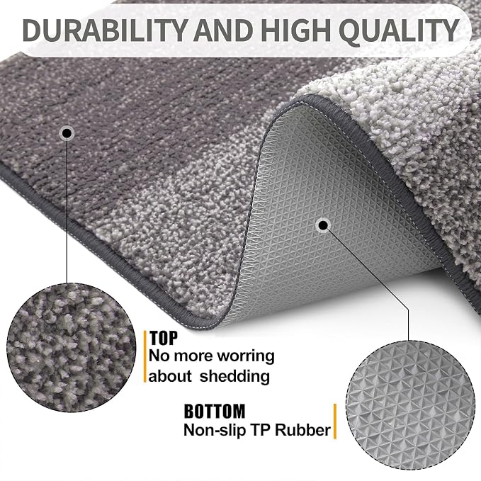 Kitinjoy Indoor Outdoor Door Mat, 44x24 Non-Slip Absorbent Dirt Trapper - Image 3