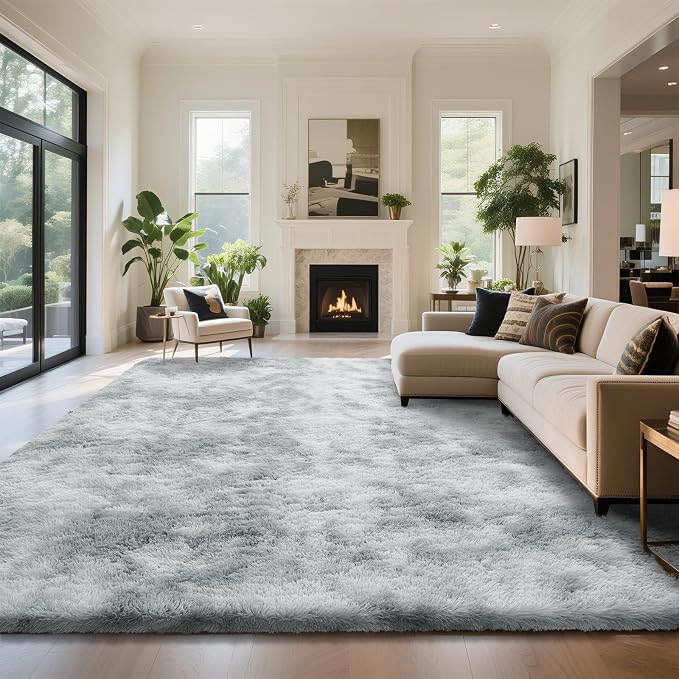 yongyangjuxin Fluffy Rug Shag Area Rug, Gradual Grey 10x14 Area Rugs by Yongyangjuxi