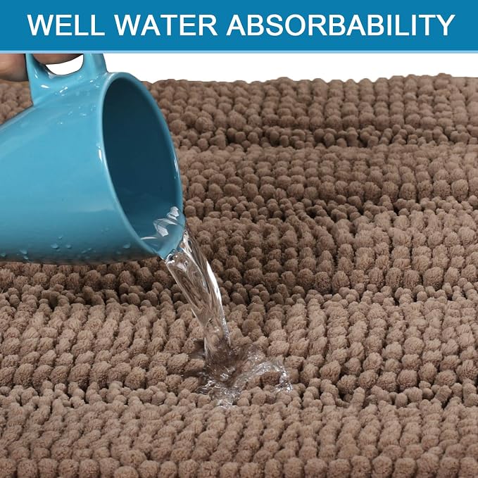 H.VERSAILTEX Bath Rugs for Bathroom Non Slip Bath Mats Extra Thick Chenille - Image 5